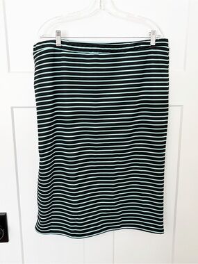 Ada Faye Black & teal Striped Pencil Skirt - Classic Women's Skirt size 1x